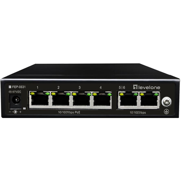 LevelOne FEP-0631 switch-uri Fast Ethernet (10/100) Power over Ethernet (PoE) Suport Negru