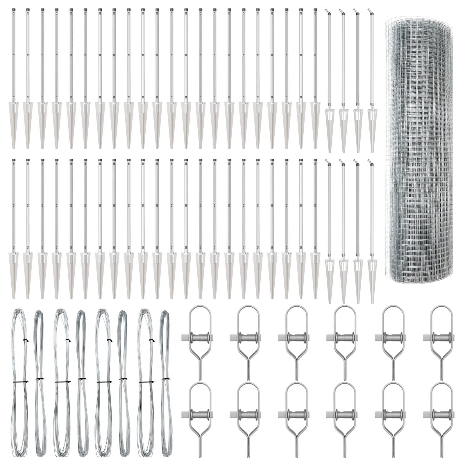 Horganyzott Drótkerítés 13 Cölöppel 0,5x100 m Horganyzott Acél (3352020)