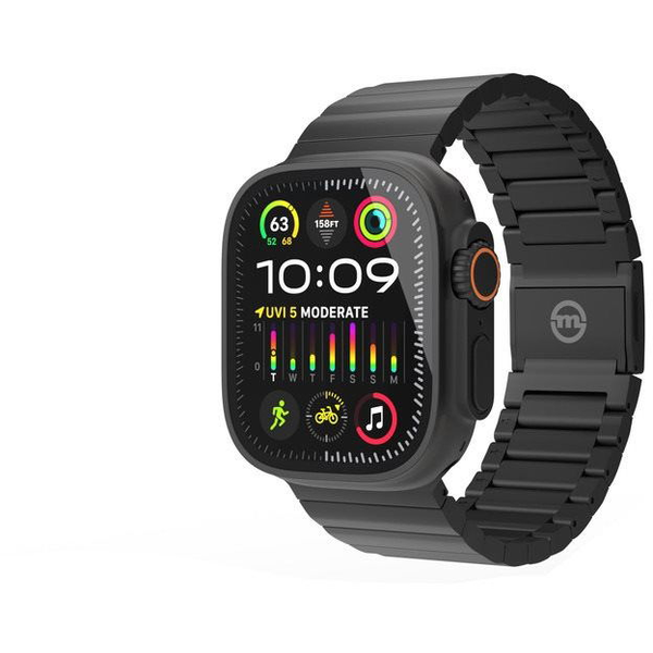 Mobile Origin Titanium титаниева каишка, съвместима с Apple Watch 4/5/6/7/8/9/SE/Ultra1/2 42/44/45/49 мм черен