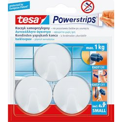 tesa POWERSTRIPS® Ragasztó kampó kicsi kerek Fehér