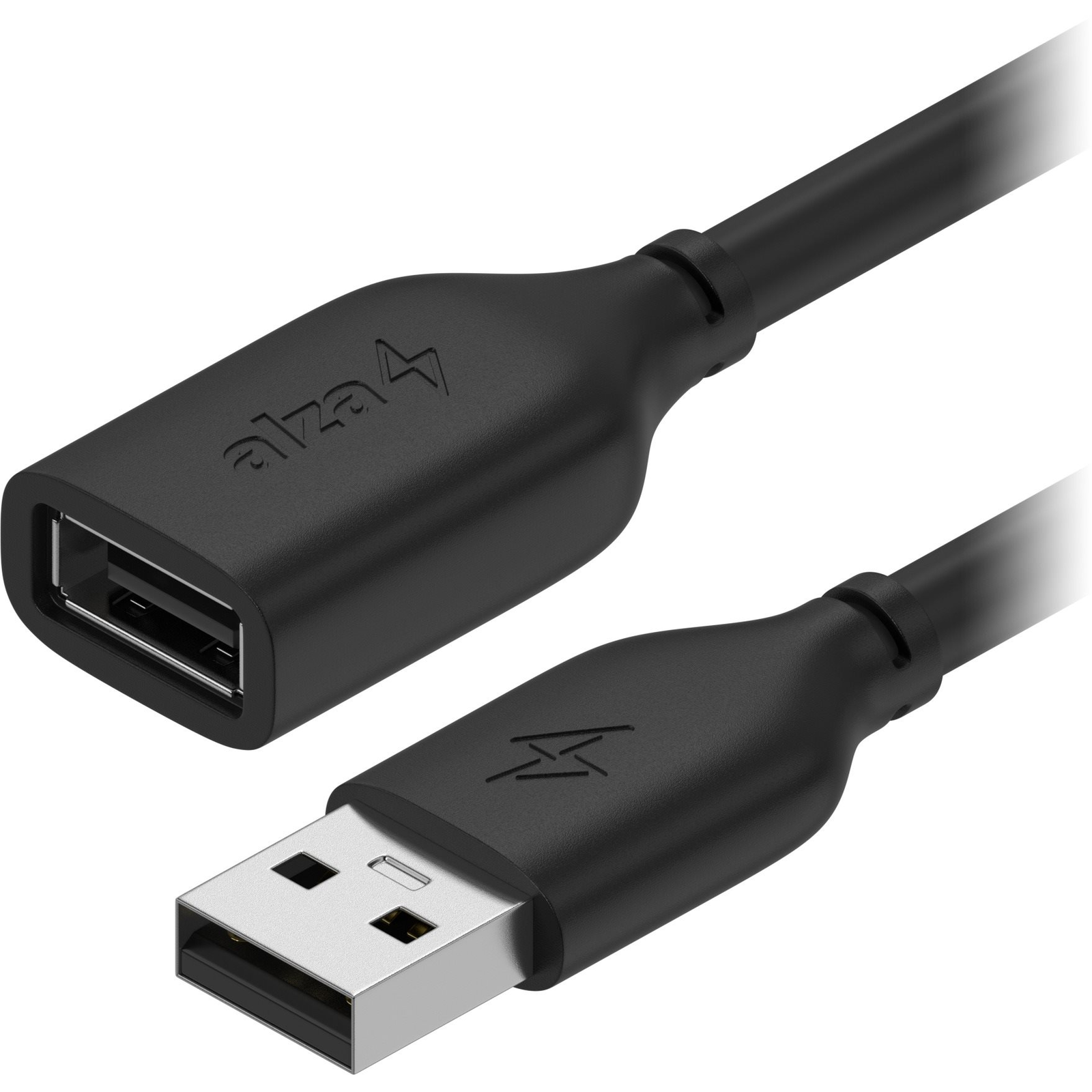 AlzaPower Core USB-A (M) to USB-A (F) 2.0 3m, fekete (APW-CBAMAF230B)