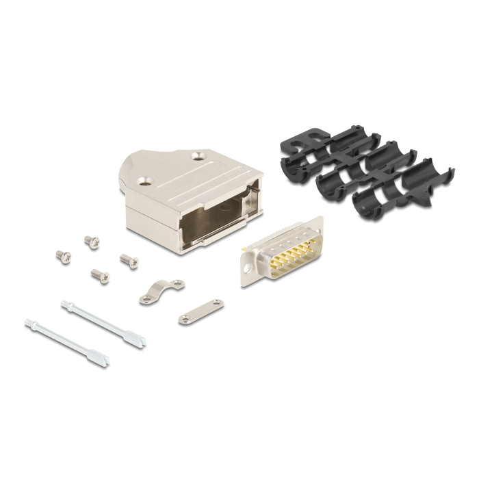 Delock D-Sub 15 tűs apa fém házzal (67132) (67132)