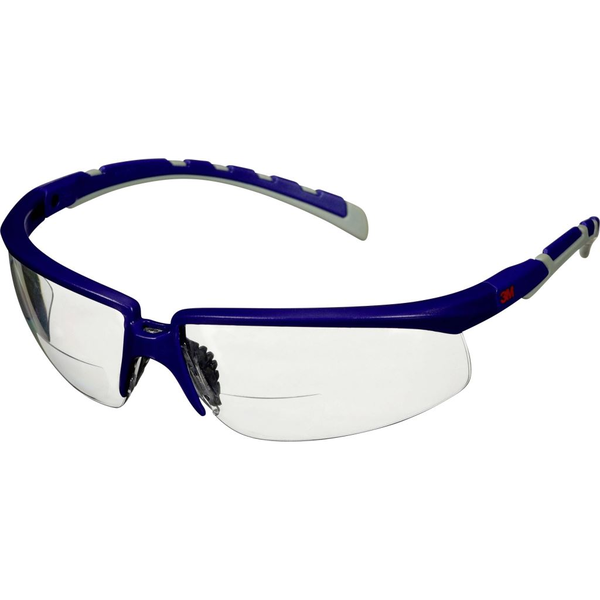 3M Solus S2015AF-BLU védőszemüveg, párásodásmentes, karcálló, kék-szürke, +1,5-ös olvasólencse