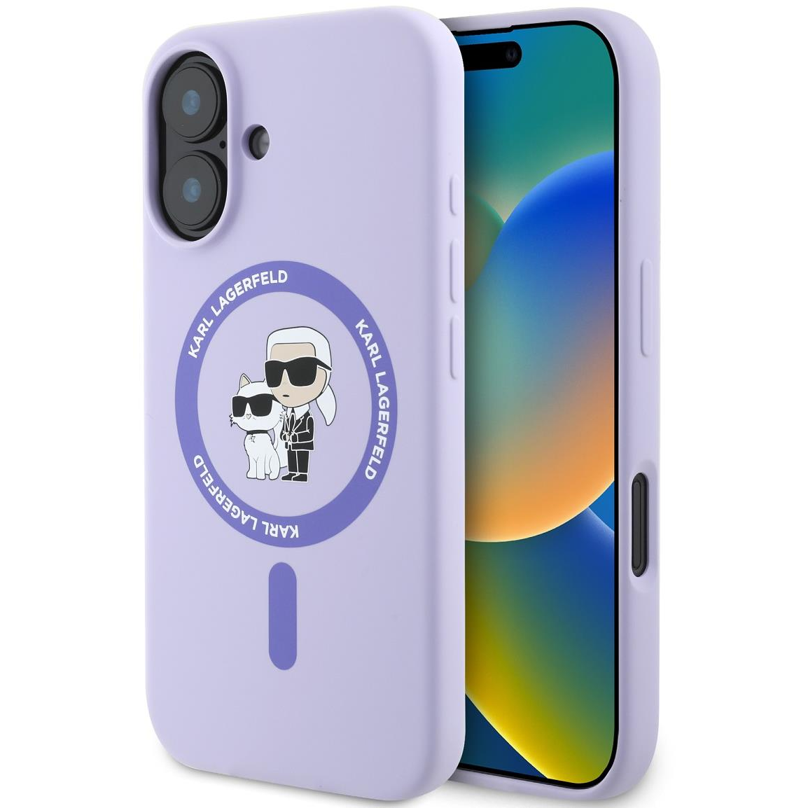 Karl Lagerfeld Liquid Silicone Karl and Choupette MagSafe iPhone 16 Purple tok (KLHMP16SSCMKCRHU)