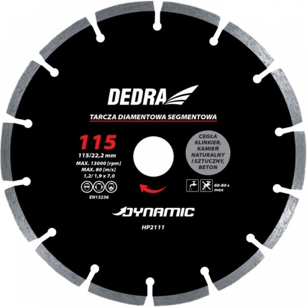 Dedra HP2117E Szegmentált Gyémánt Csiszolótárcsa, Dynamic
