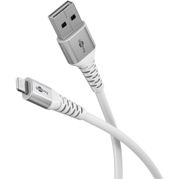 Goobay 74512 Lightning apa - USB-A apa 2.0 Adat és töltőkábel 2 m - Fehér