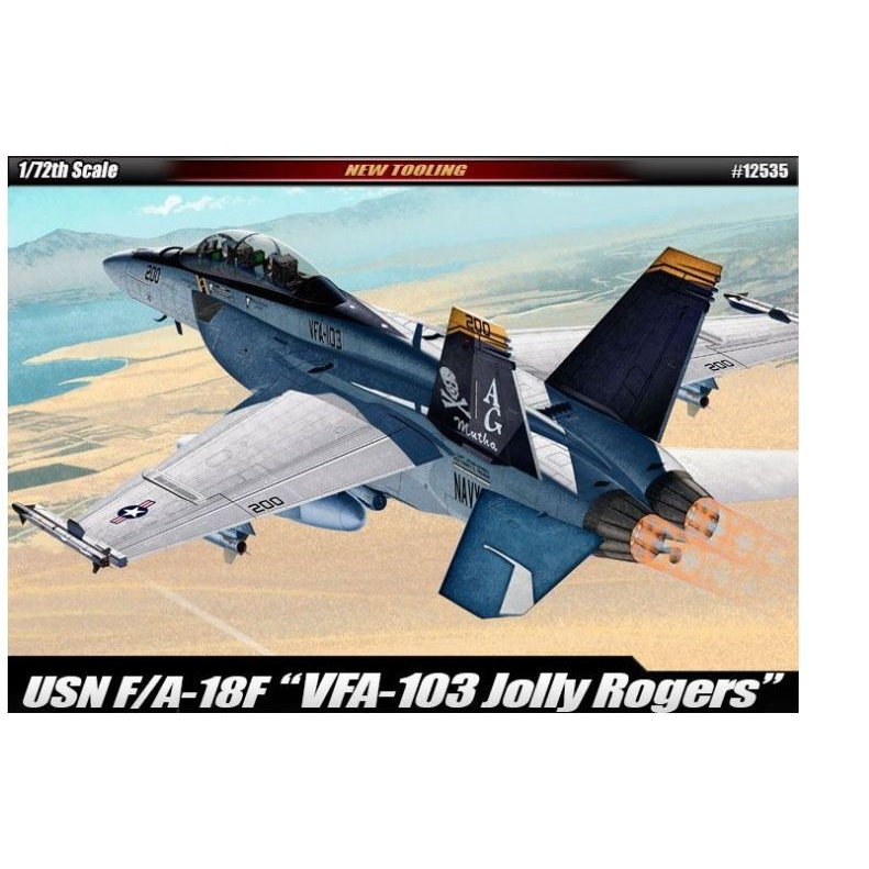 Academy F/A-18F USN VF-103 Jolly Rogers repülőgép műanyag modell (1:72) (12535)
