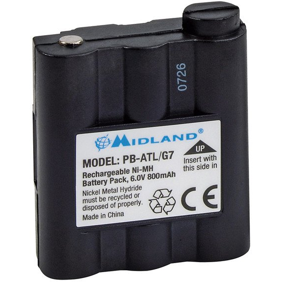 Midland PB-ATL/G7, Battery, Black, Midland G7 Midland G9, Nickel-Metal Hydride (NiMH), 800 mAh, 6 V