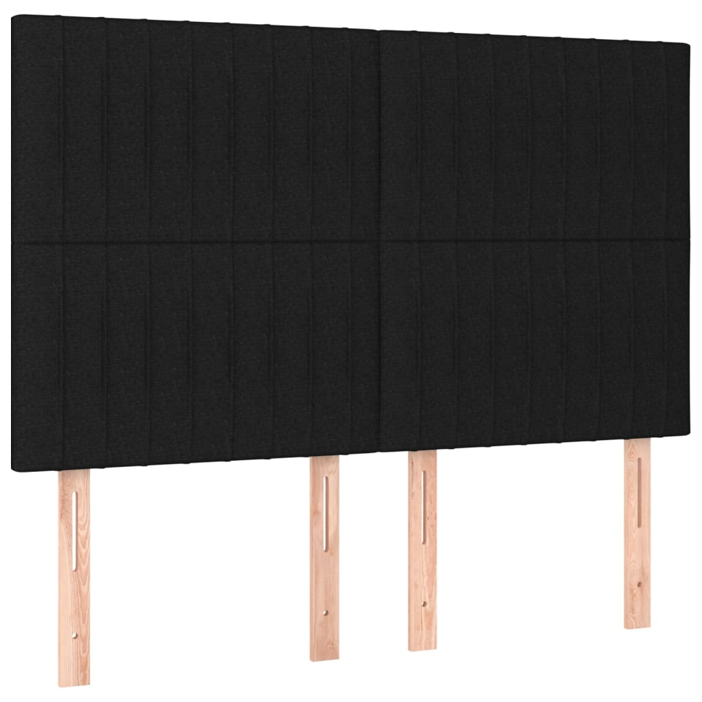 4 db fekete szövet fejtámla 72 x 5 x 78/88 cm (3116570)