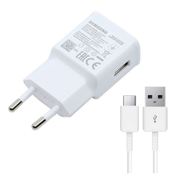 SAMSUNG hálózati töltő USB aljzat (5V / 2000 mA, gyorstöltés támogatás + EP-DG970BWE Type-C kábel 100cm ) FEHÉR (EP-TA200EWE_TYPEC / EP-DG970BWE) (EP-TA200EWE_TYPEC / EP-DG970BWE)