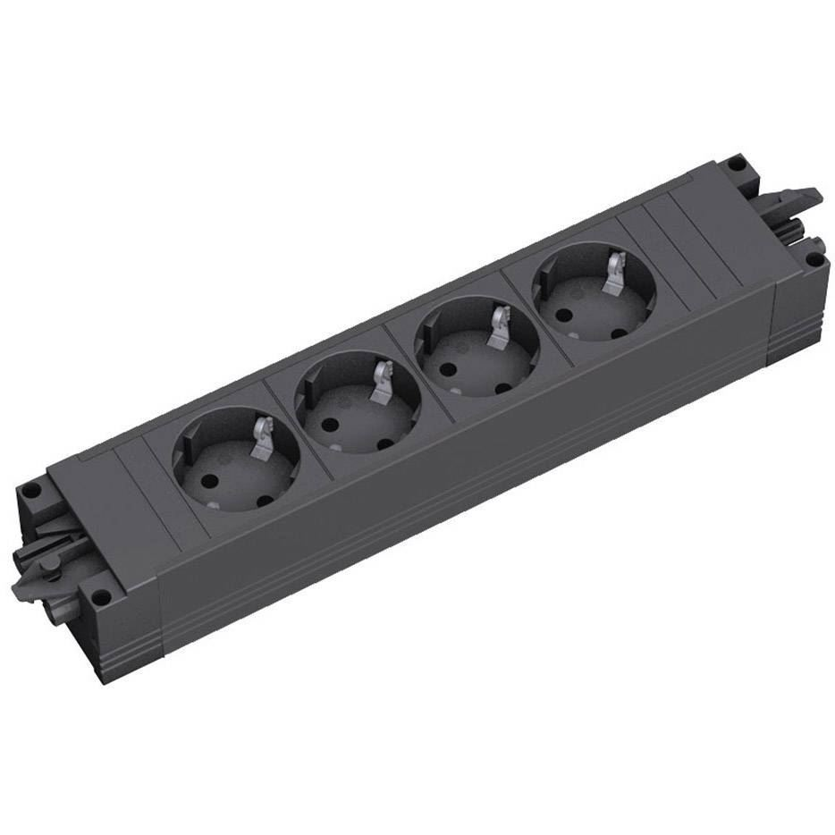 Bachmann 906.18819 4-aljzatos hálózati elosztó fekete (906.18819)