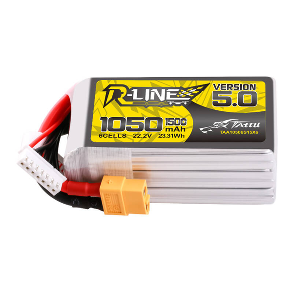 TATTU BATERIE R-LINE VERSION 5.0 1050MAH 22.2V 6S1P 150C LIPO XT60