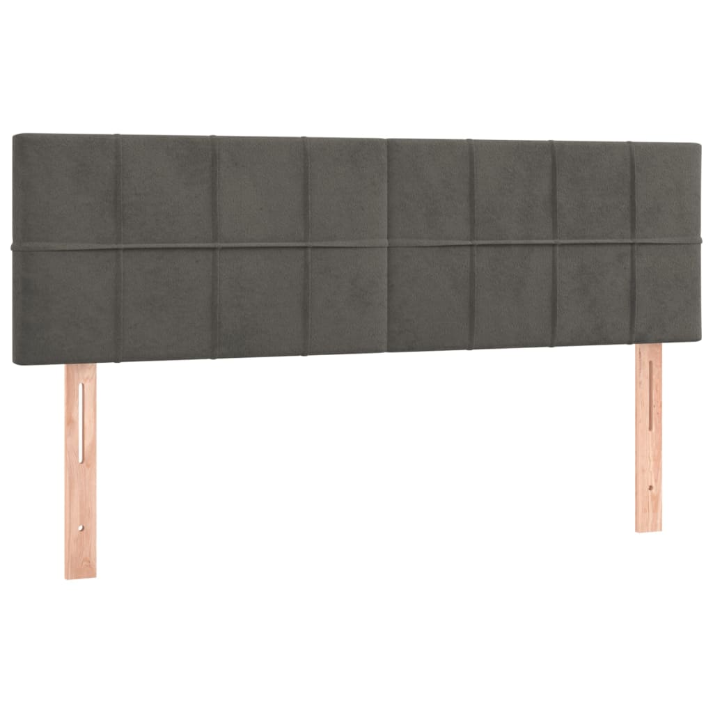 2 db sötétszürke bársony fejtámla 72 x 5 x 78/88 cm (346055)