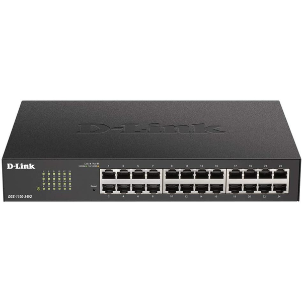 D-Link DGS-1100-24V2 Administreret L2 Gigabit Ethernet (10/100/1000) 1U Sort, Grå