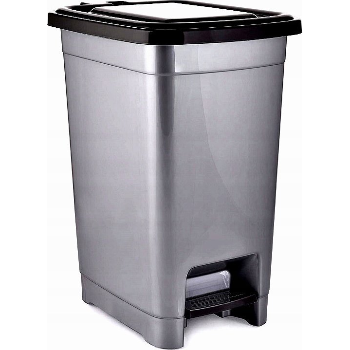 Pedálos szemetes 15 L SLIM szürke (010423)