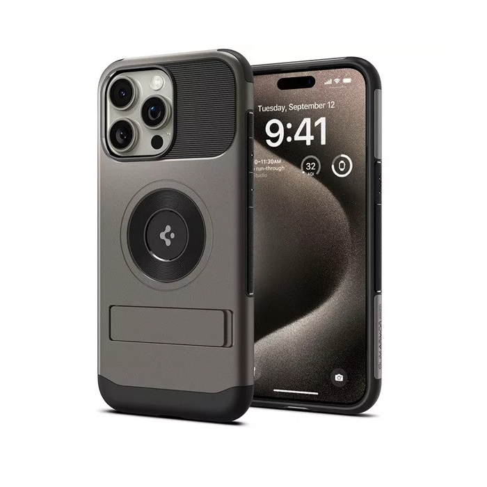 Spigen Slim Armor Apple iPhone 15 Pro Tok - Gunmetal szürke (ACS06476)