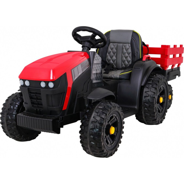 Tractor De Titanio Con Remolque Rojo