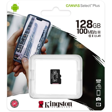 Kingston 128GB Canvas Select Plus Class 10 UHS-1 microSDXC memóriakártya Single Pack (SDCS2/128GBSP)
