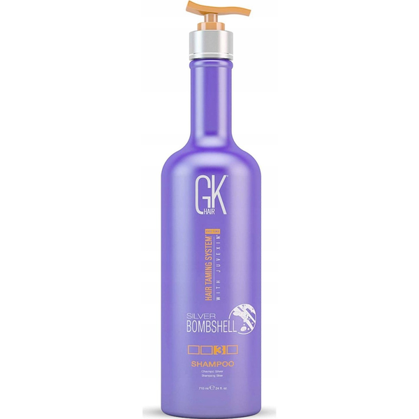  GK HAIR (Global Keratin) Global Keratin,  Silver Bombshell, Hair Shampoo, For Neutralisation Of Yellow Tones, 710 ml For Women