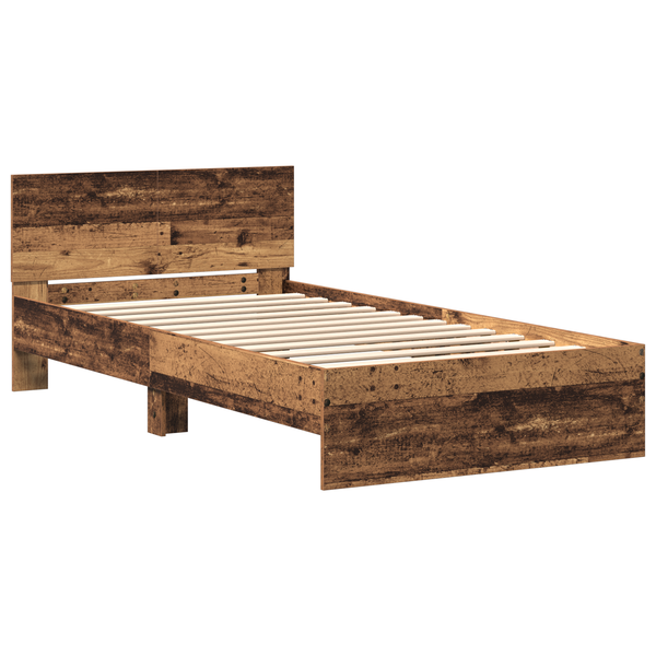 Cadru de Pat cu Tăblie cu headboard Lemn Vechi 100 x 200 cm