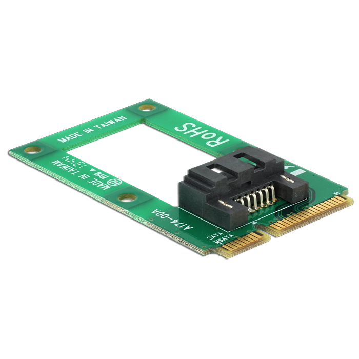 Delock MiniPCIe átalakító mSATA teljes méret > 1 x SATA 7 pin anya (95240) (95240)