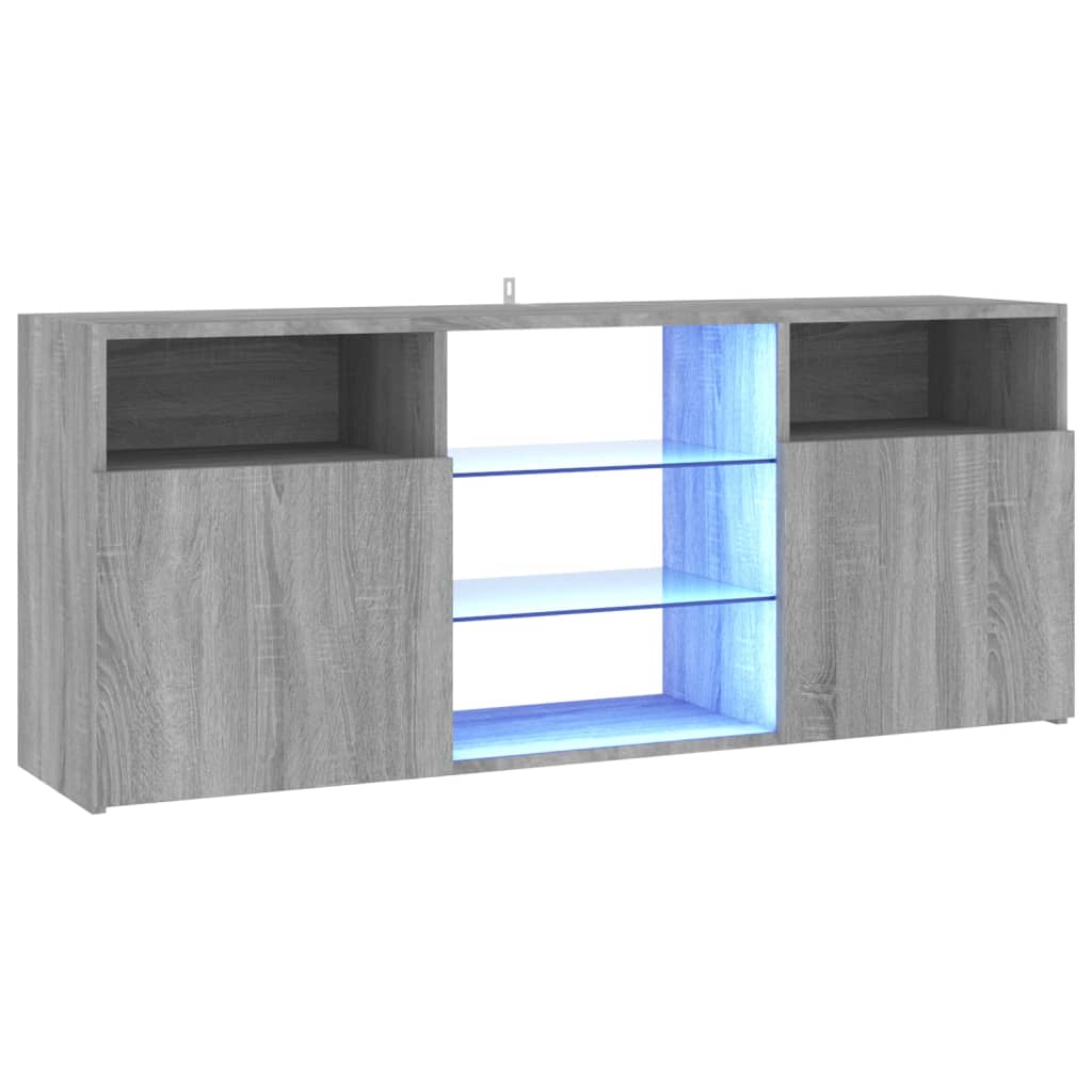 szürke sonoma színű LED-es TV-szekrény 120 x 30 x 50 cm (815715)