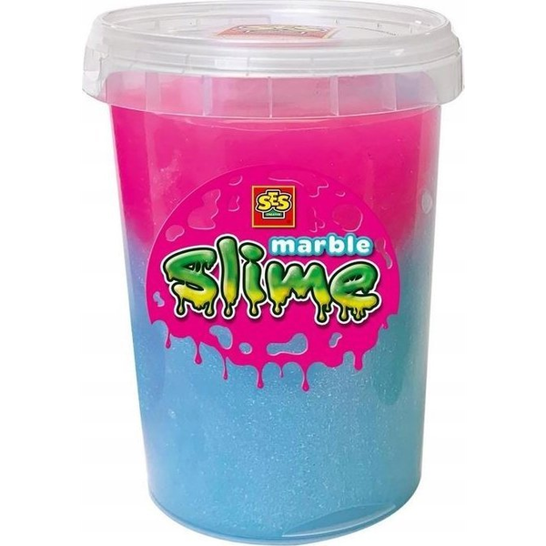 SES Creative Slime - Marble - Blauwe en roze slijm - Goed uitwasbaar – Kant en klare slijm om mee te spelen en ontdekken - Glutenvrij