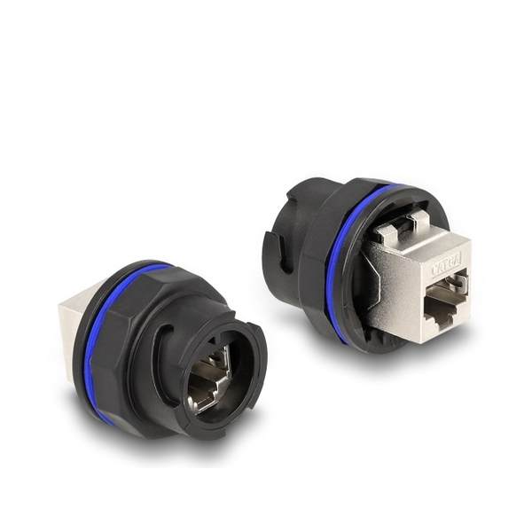 RJ45 Cat.6A Einbaubuchse / Kupplung schwarz