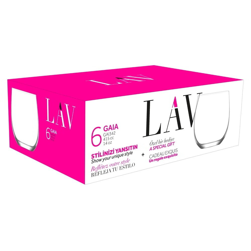LAV Gaia Long Drink 415ml Koktélos üveg pohár szett 6 darabos (LV-GAI342F)