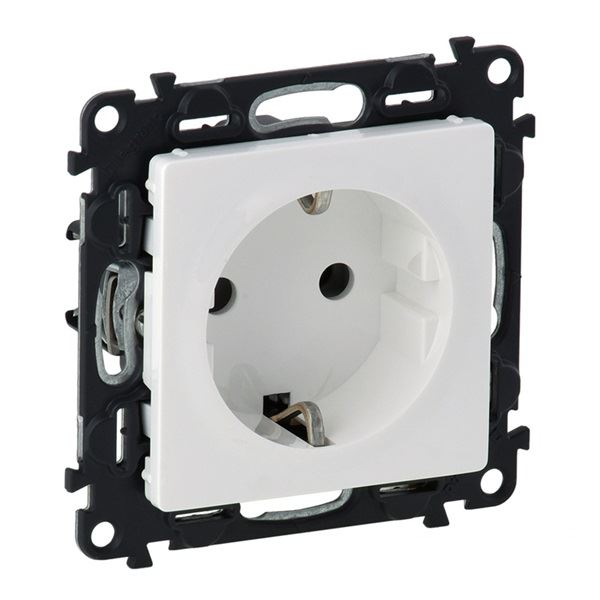 Legrand Valena Life 2P+F csatlakozóaljzat biztonsági zsalu nélkül, csavaros vezetékbekötéssel, fehér (753125) (leg753125)