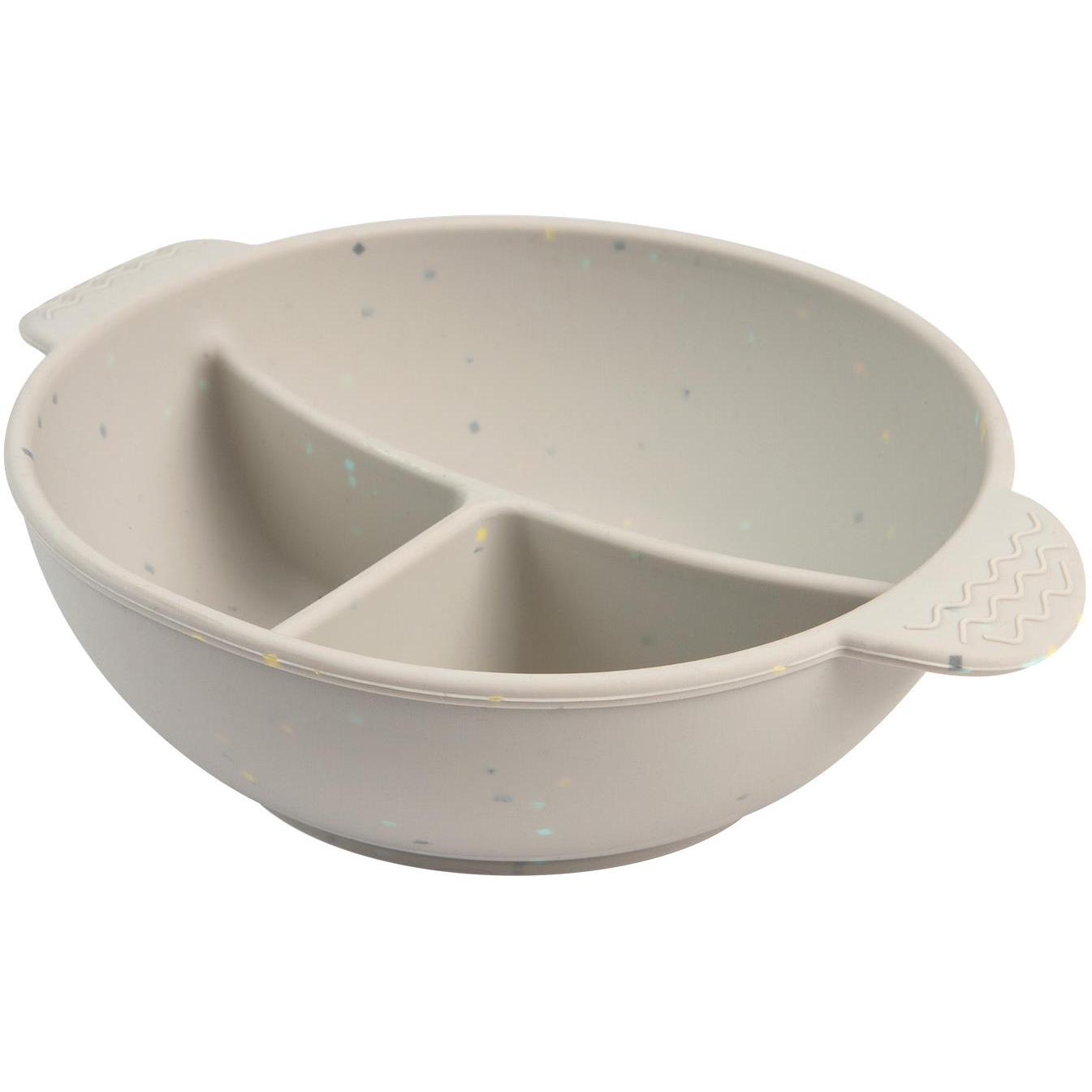 Canpol babies szilikon, tapadókorongos osztott tál - Dots, 360ml, szürke (5901691880429)