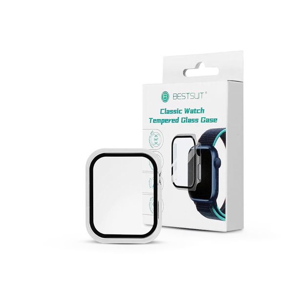 Apple Watch 7/Series 8 (41 mm) védőtok beépített edzett üveggel - Bestsuit      Classic Watch Tempered Glass Case - átlátszó