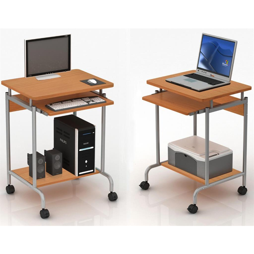 Techly ICA-TB S005 Számítógép asztal billentyűzet polccal - Bükk/Ezüst (305694)