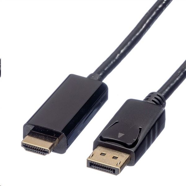 Кабел DisplayPort мъжки - HDMI мъжки, 3 м, черен