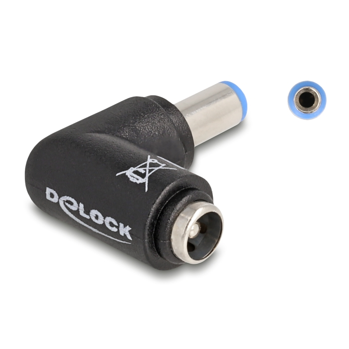 Delock DC adapter 5,5 x 2,1 mm apa 5,5 x 2,1 anya 90 -ban hajlított (80794) (80794)