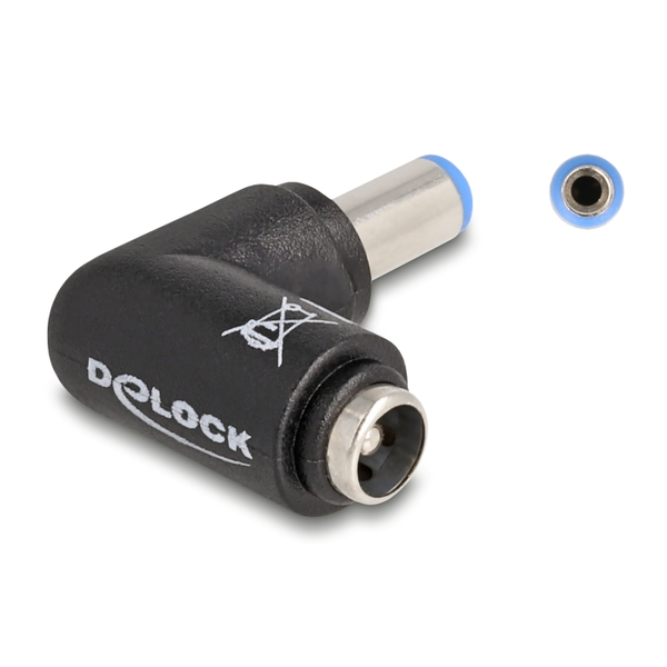 Delock DC adapter 5,5 x 2,1 mm apa   5,5 x 2,1 anya 90 -ban hajlított (80794)