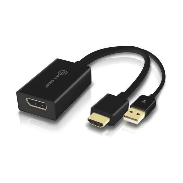 ALOGIC HDDPU-ACTV adaptor pentru cabluri video DisplayPort HDMI + USB Negru