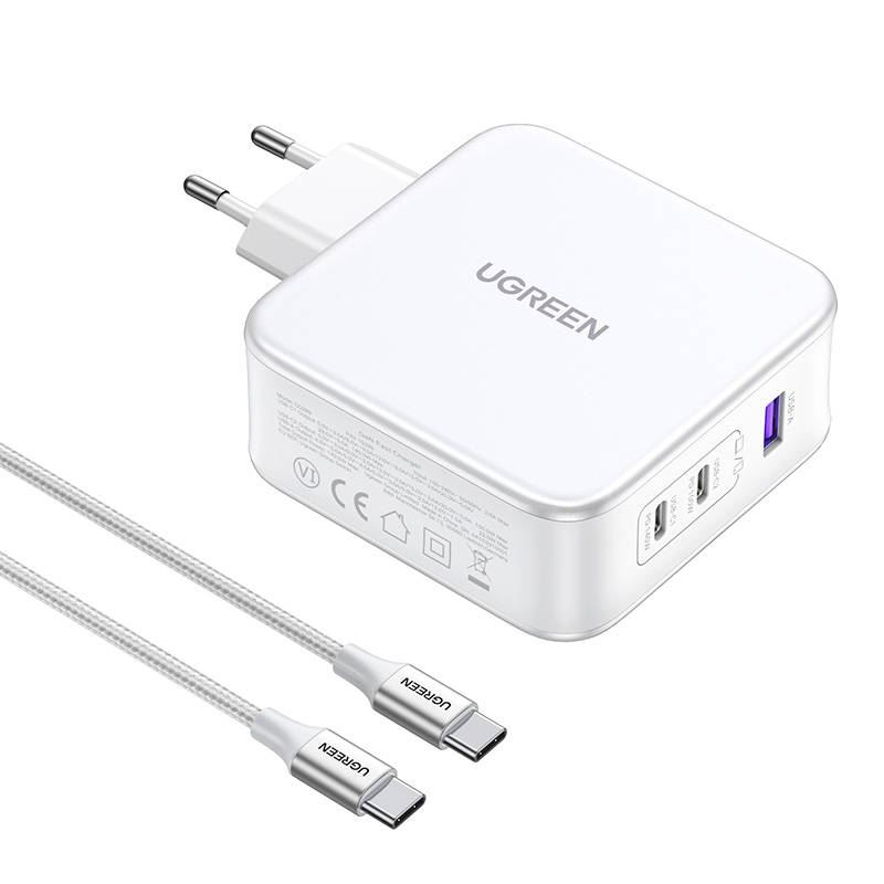 UGREEN 15339 Nexode 2x USB-C, 1x USB-A hálózati töltő 140W fehér (15339) (15339)