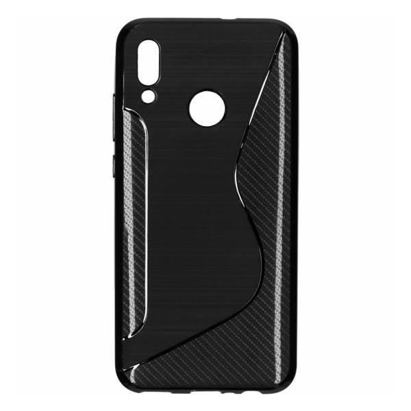 Szilikon telefonvédő (S-line, karbon minta) FEKETE [Honor 10 Lite] (5996457842605)