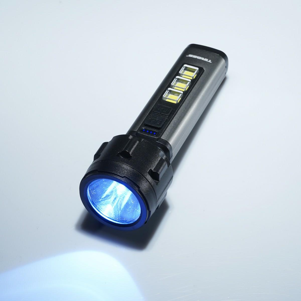 Tiross TS2201 Akkus LED Zseblámpa 180 Lumen - Fekete (TS-2201)