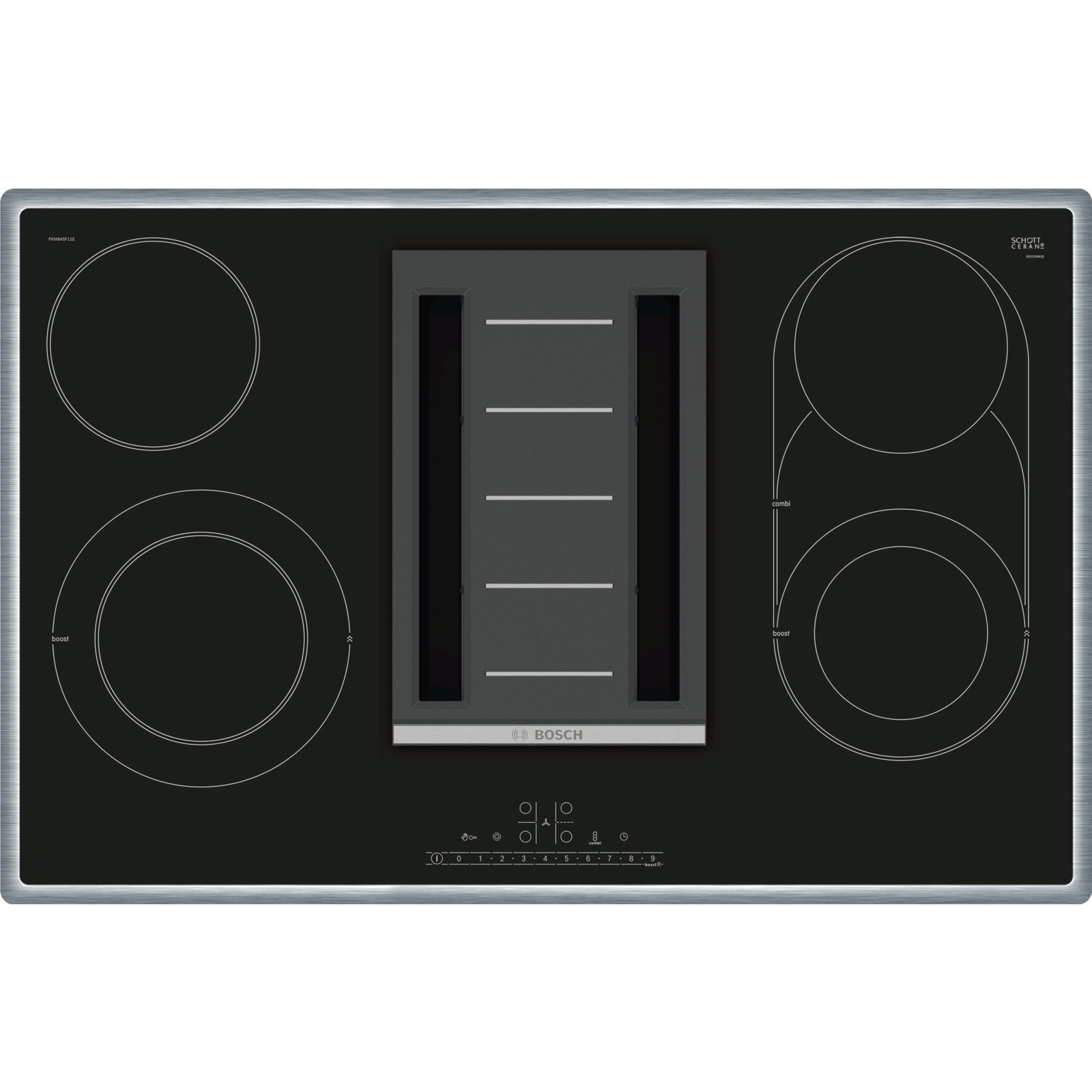 Bosch PKM845F11E főzőlap Fekete Beépített Zónás indukciós főzőlap 4 zóna (PKM845F11E)