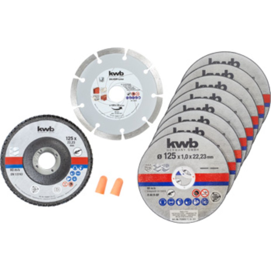 kwb 712042 Vágótárcsa készlet 125 mm 10 db Nemesacél, Kő, Acél (712042)