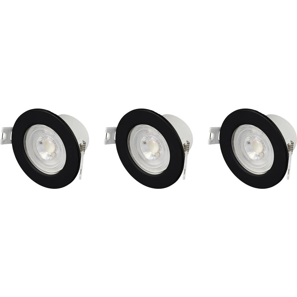 Sygonix LED-es beépíthető lámpa 3 részes készlet LED LED 5.5 W Fekete (SY-6418012) (SY-6418012)