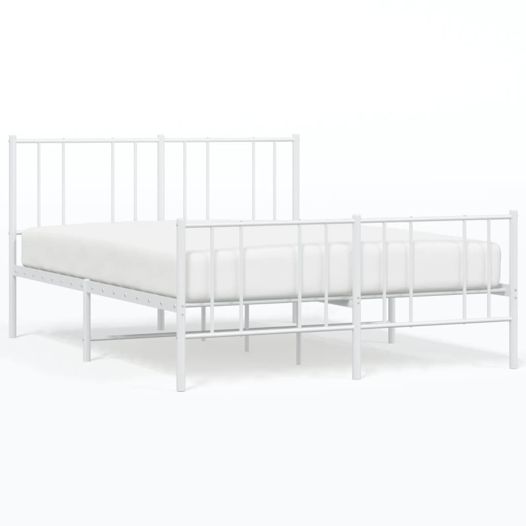 fehér fém ágykeret fej- és lábtámlával 120x200 cm (352545)