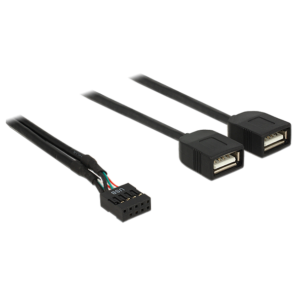 Delock USB kábel tűfejes anya > 2 x USB 2.0 A-típusú anya 40 cm (83823)