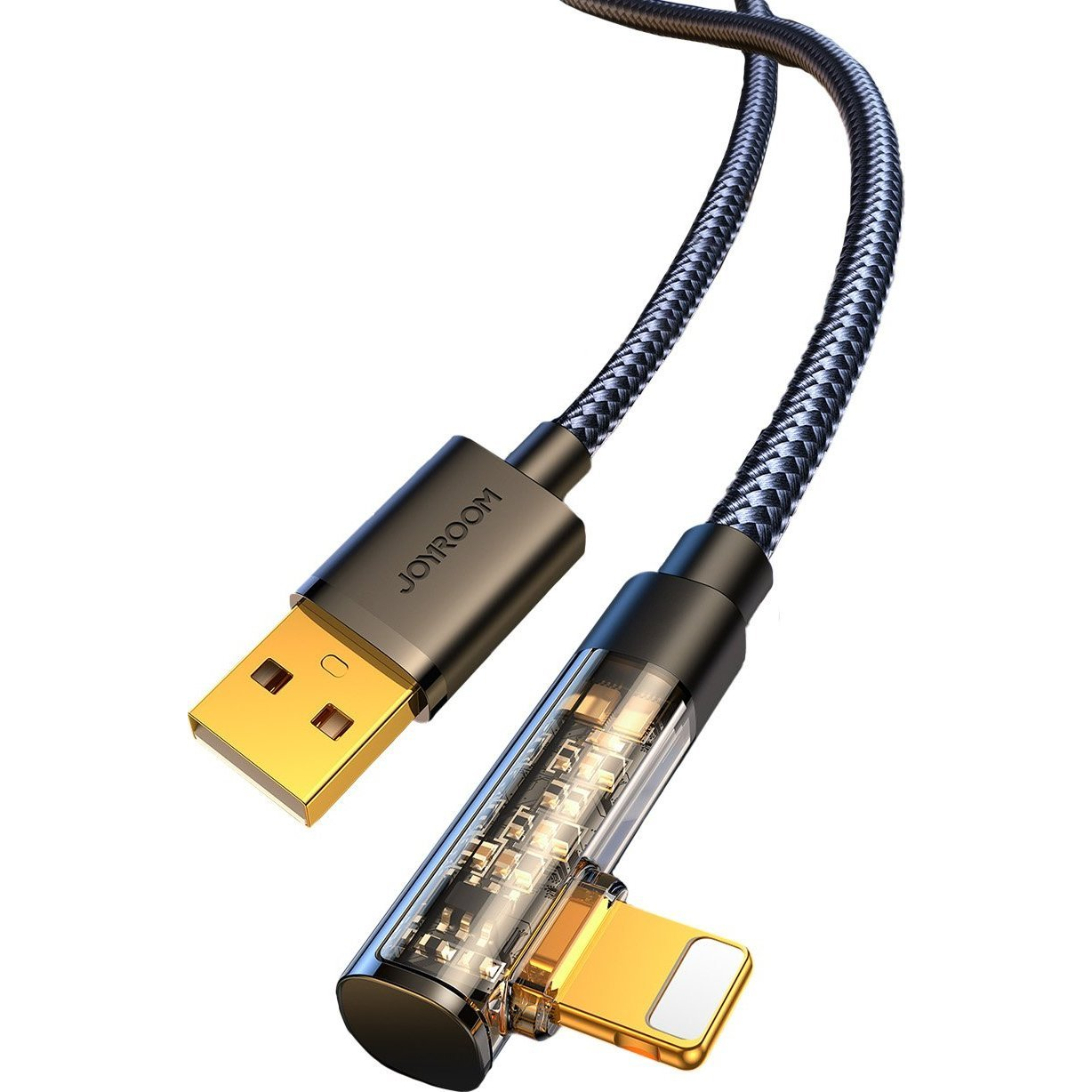 Angle Cable to USB-A / Lightning / 1.2m Joyroom S-UL012A6 (black) (JYR653)