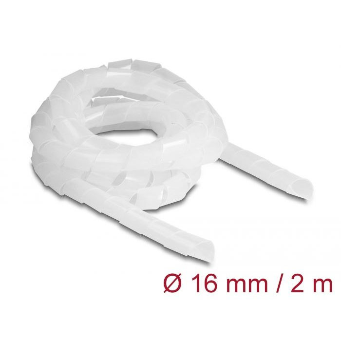 Delock spirál flexibilis kábelburkolat 2m x 16mm áttetsző (19058) (delock19058)