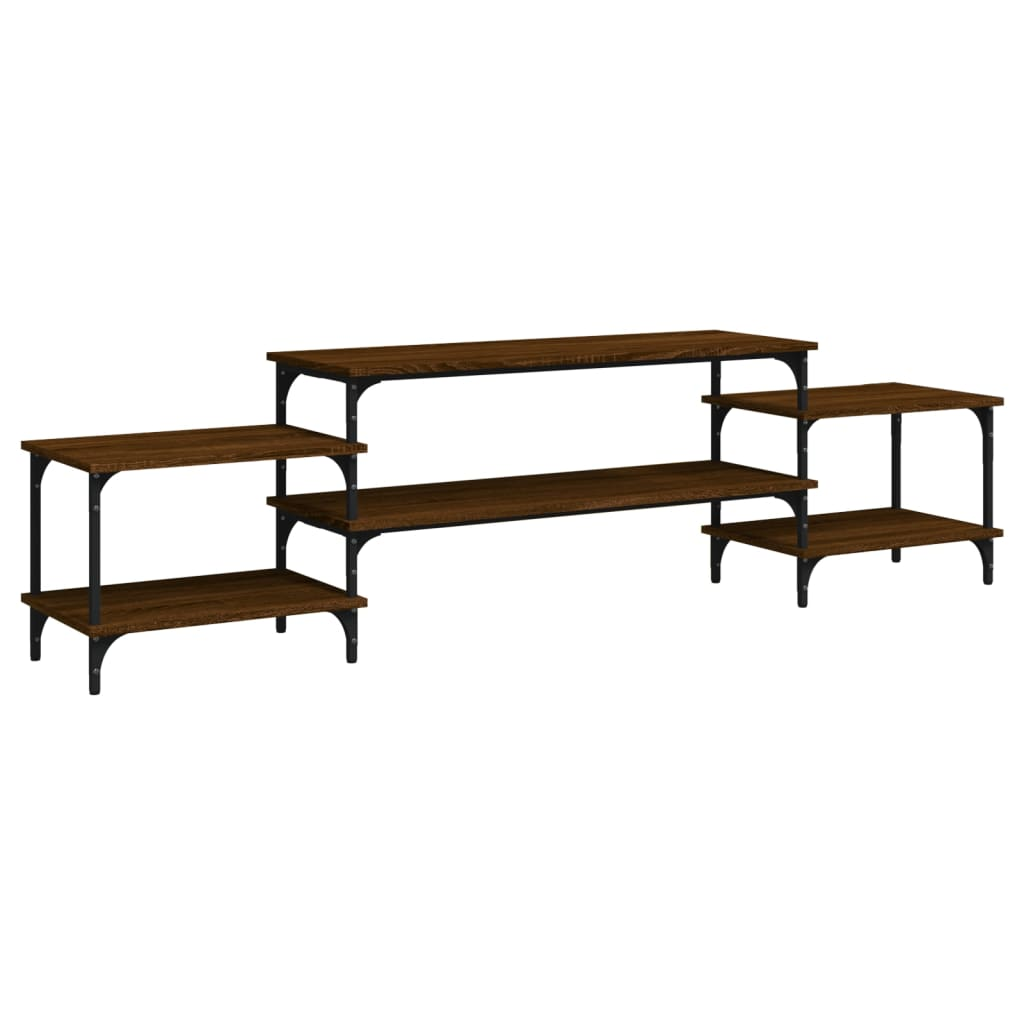 barna tölgyszínű szerelt fa TV-szekrény 197x35x52 cm (826329)