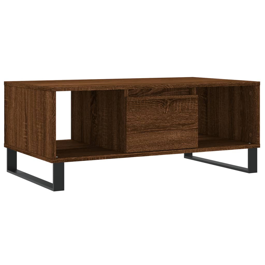 barna tölgyszínű szerelt fa dohányzóasztal 90x50x36,5 cm (830603)