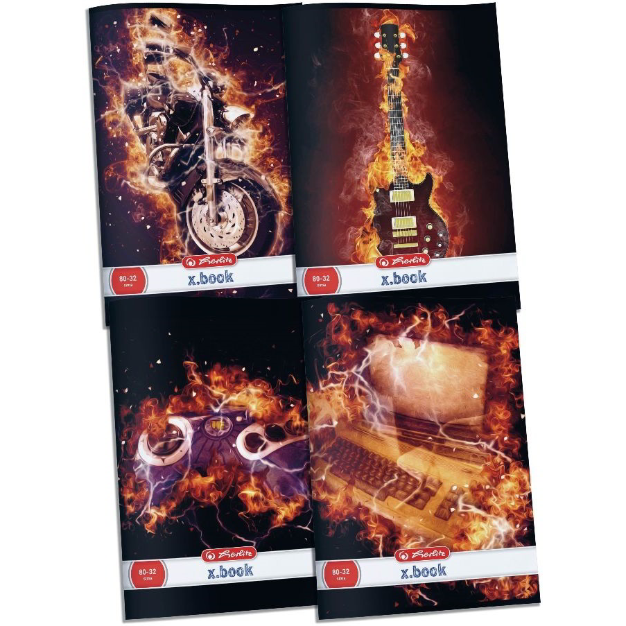 Herlitz Fire 32 lapos A4 sima füzet - Többfajta (09092941)